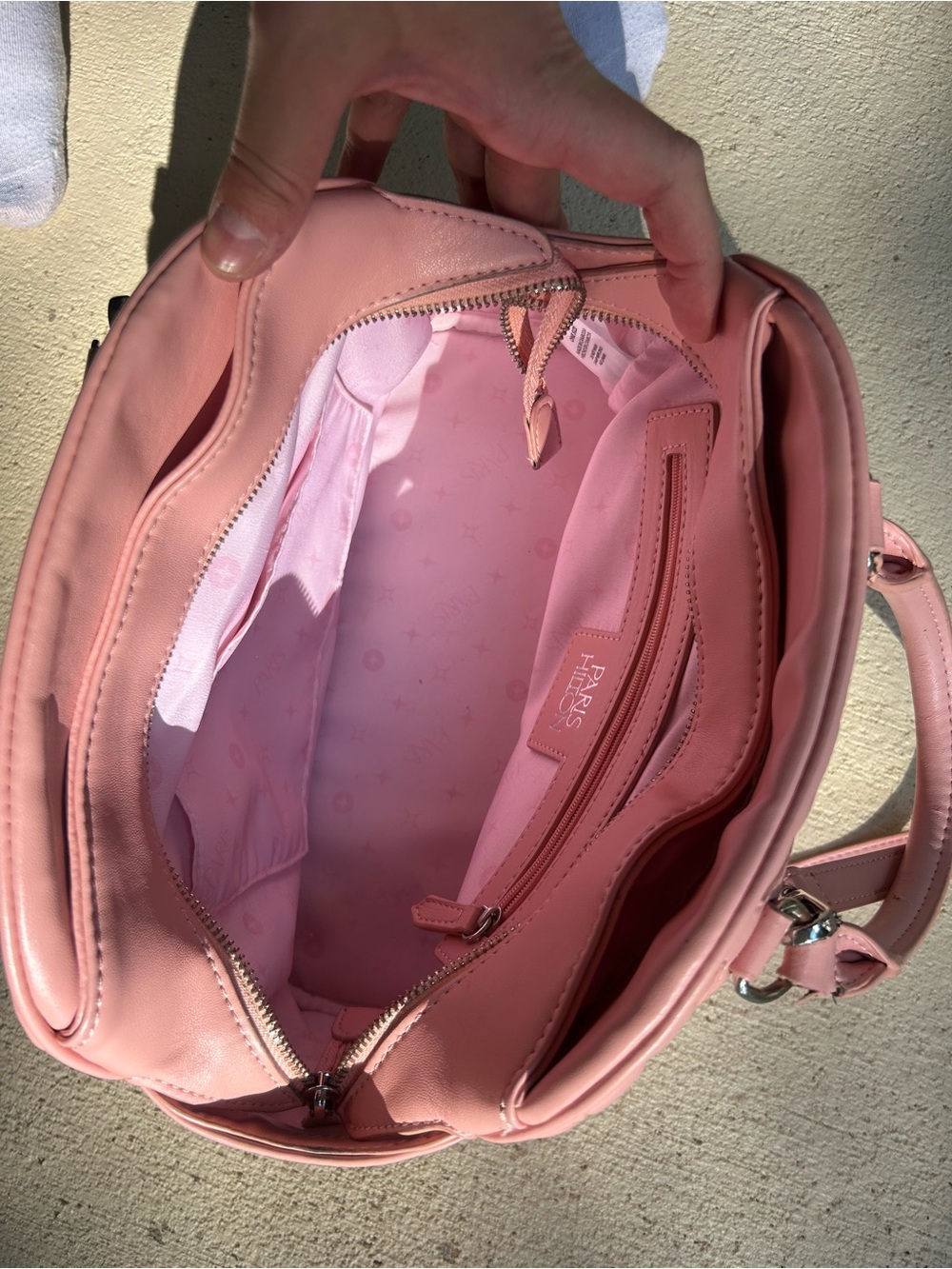 Paris Hilton Pink Satchel Bowler Bag w/ Heart Coin Purse Charm Y2K Barbiecore - Picture 12 of 16